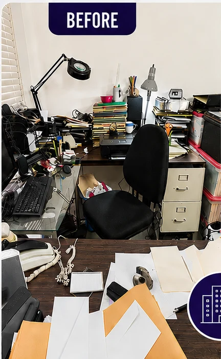 Office before cleaning